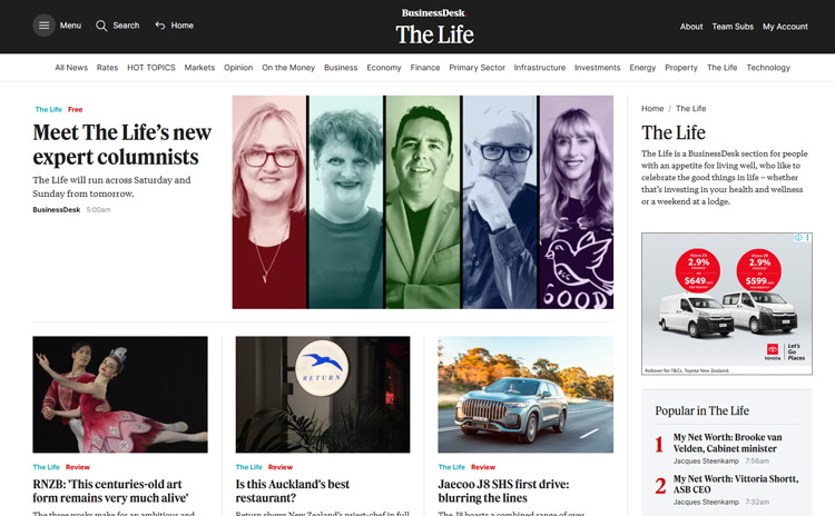 BusinessDesk expands <I>The Life</I> into a full weekend lifestyle offering